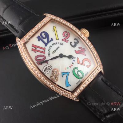 Fake Franck Muller Rose Gold Diamond Bezel Watch